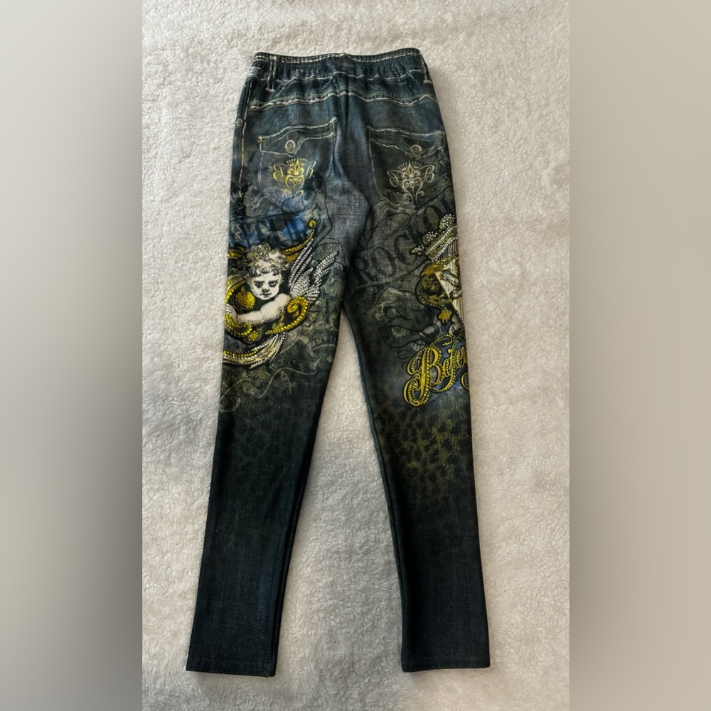 Bejeweled leggings like new. Worn once. Gorgeous!